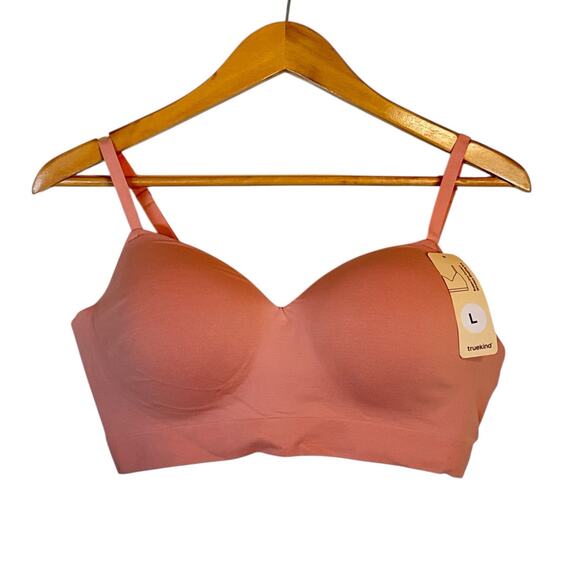 Truekind Women Supportive Comfort Wireless Shaping Bra Size L Pink Stretch NWT - Picture 2 of 7